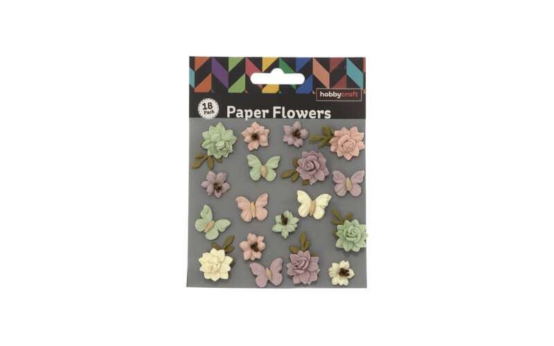 Papieren Bloemen en Vlinders Pastel