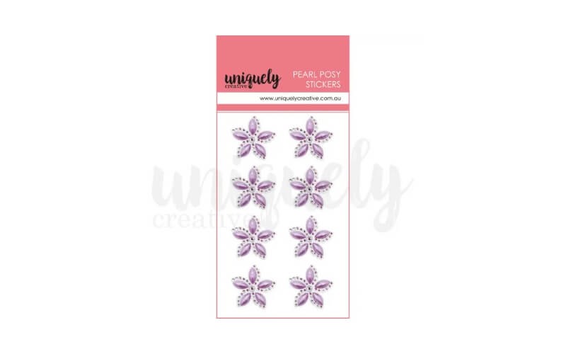 Parelmoer Bloem Stickers Paars Uniquely Creative
