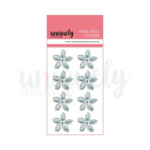 Parelmoer Bloem Stickers Blauw Uniquely Creative