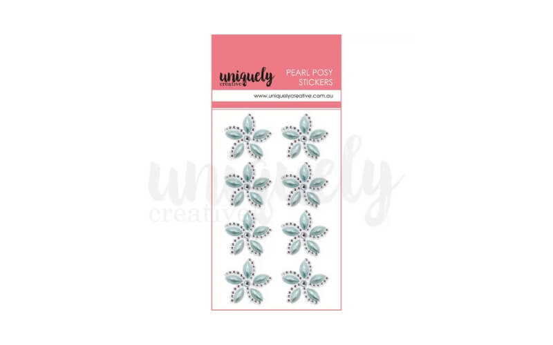 Parelmoer Bloem Stickers Blauw Uniquely Creative