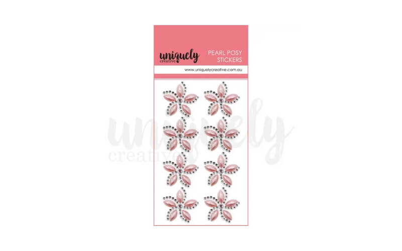 Parelmoer Bloem Stickers Roze Uniquely Creative
