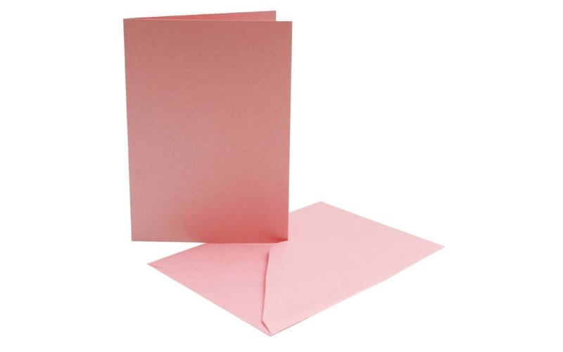 Parelmoer-Roze Kaarten-Enveloppen 4st.