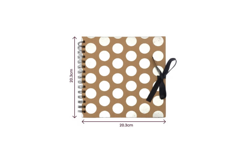 Scrapbook 20x20 Zilveren Stippen