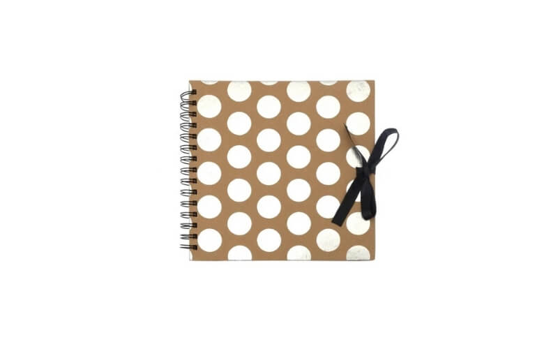 Scrapbook 20x20 Zilveren Stippen
