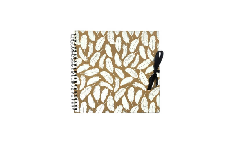 Plakboek-Scrapbook 30x30 Zilveren Veren