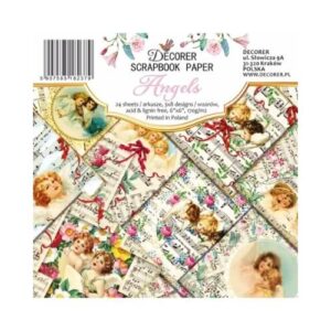 Plakboekpapier 15x15 Engeltjes Decorer