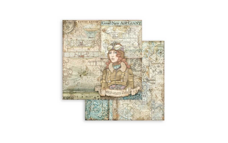 Plakboekpapier 15x15 Sir Vagebond Aviator Stamperia