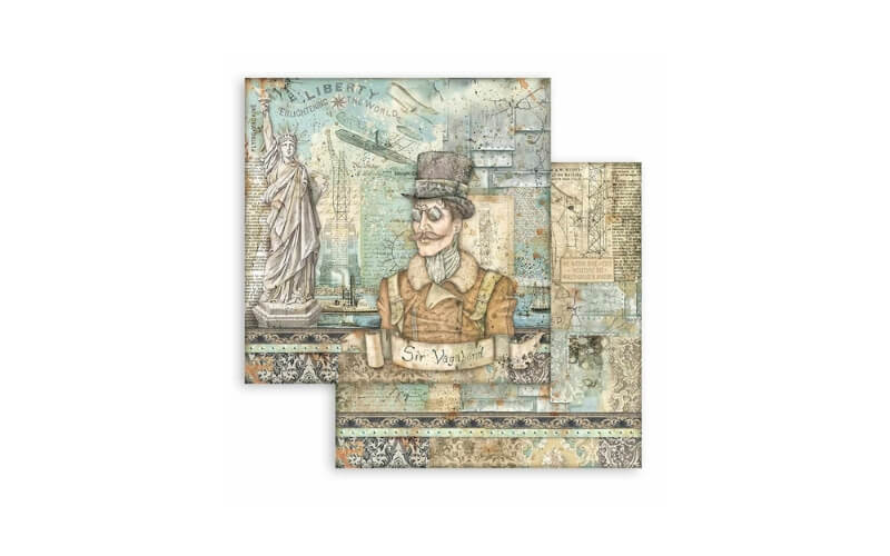 Plakboekpapier 15x15 Sir Vagebond Aviator Stamperia