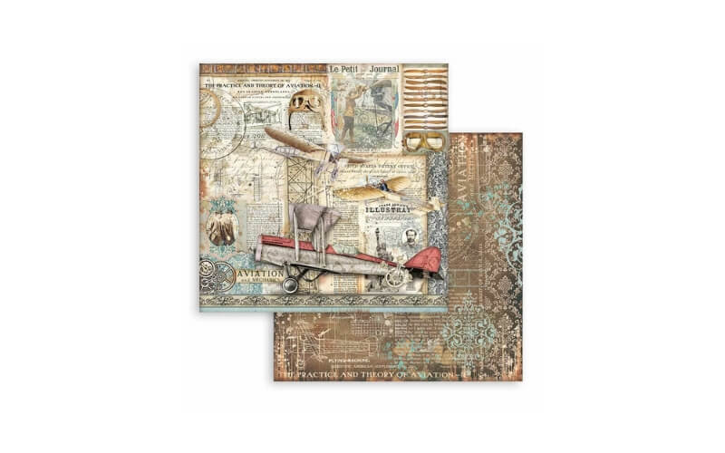 Plakboekpapier 15x15 Sir Vagebond Aviator Stamperia