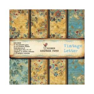 Plakboekpapier 15x15 Vintage Brieven Decorer