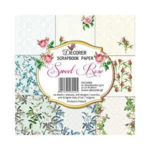 Plakboekpapier 15x15 Zoete Roos Decorer