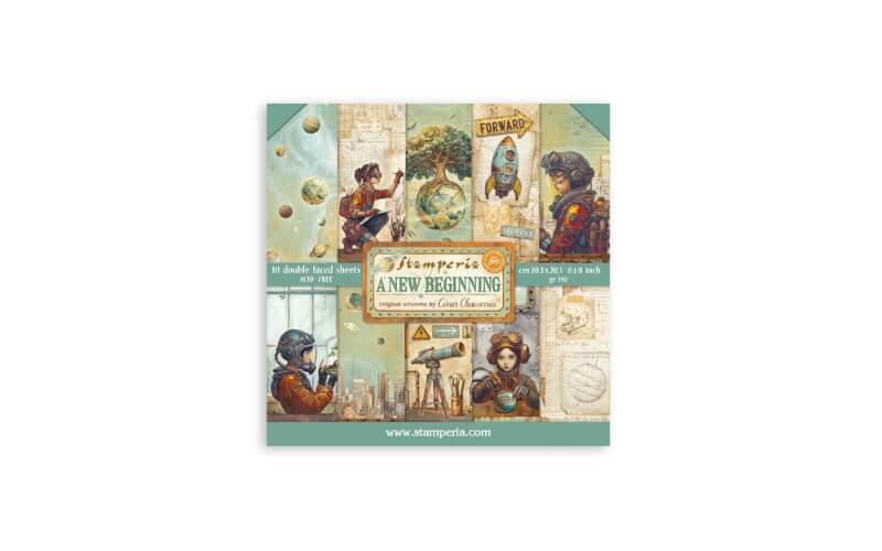 Plakboekpapier 20x20 A New Beginning Stamperia