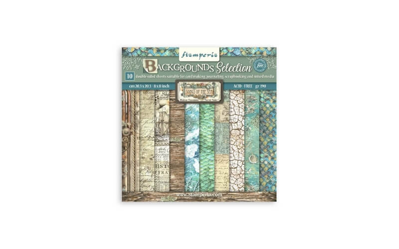 Plakboekpapier 20x20 Achtergronden Liedjes van de Zee