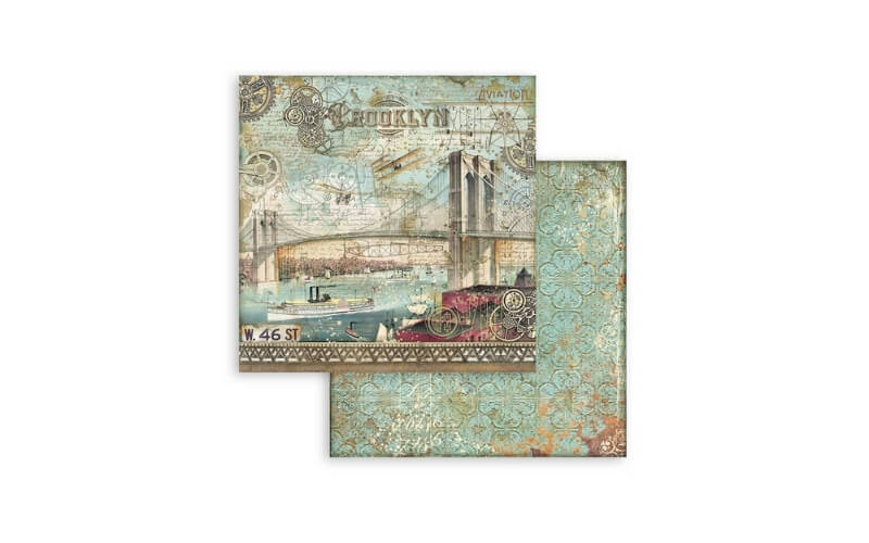 Plakboekpapier 20x20 Achtergronden Sir Vagabond Stamperia