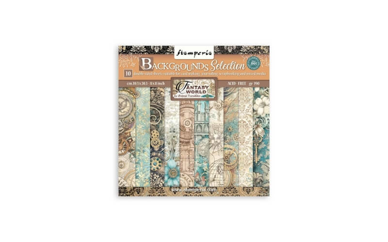 Plakboekpapier 20x20 Achtergronden Fantasie Wereld