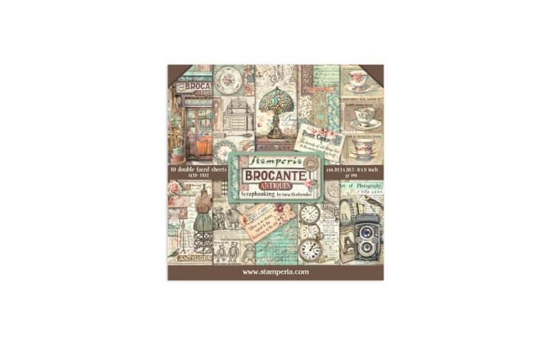 Plakboekpapier 20x20 Brocante Stamperia