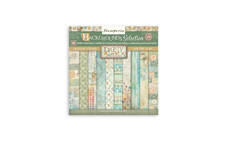 Plakboekpapier 20x20 Daisy Art Achtergronden Stamperia