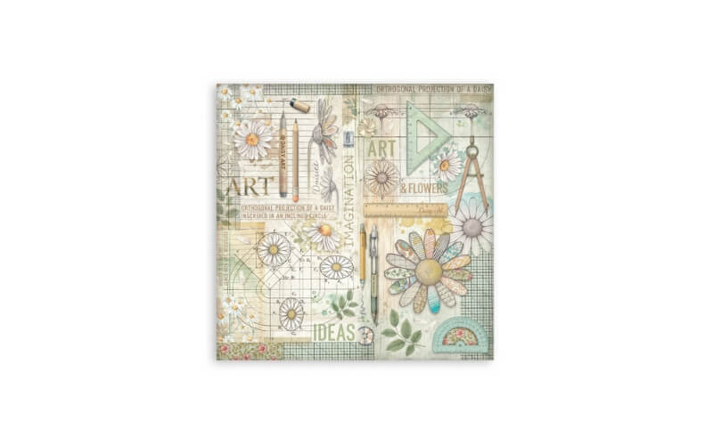 Plakboekpapier 20x20 Daisy Art Enkelzijdig Stamperia