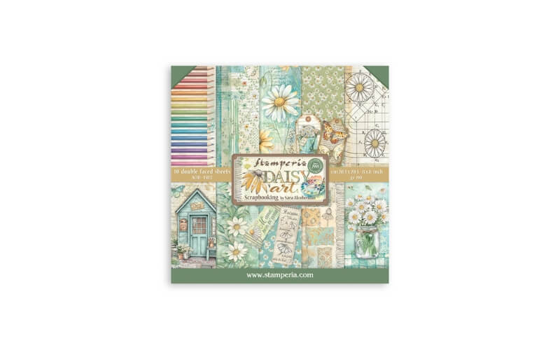 Plakboekpapier 20x20 Daisy Art Stamperia