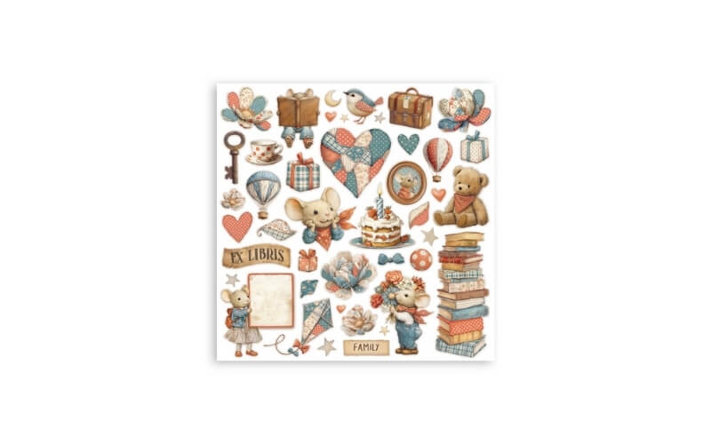Plakboekpapier 20x20 Family Enkelzijdig Stamperia