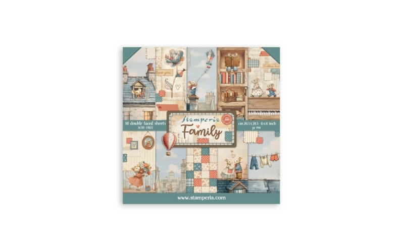 Plakboekpapier 20x20 Family Stamperia
