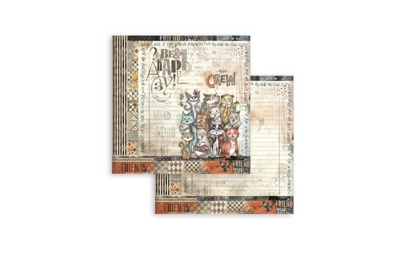 Plakboekpapier 20x20 Furry Friends Stamperia