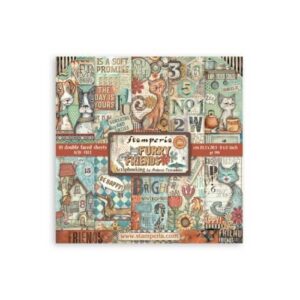 Plakboekpapier 20x20 Furry Friends Stamperia