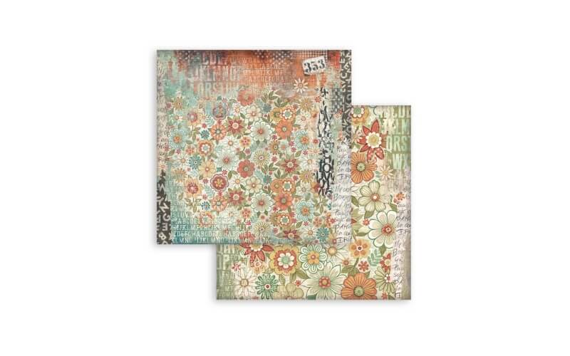 Plakboekpapier 20x20 Furry Friends Achtergronden Stamperia