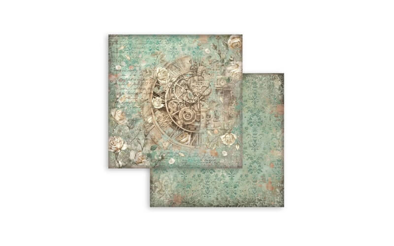 Plakboekpapier 20x20 Gardens of Time Achtergronden Stamperia
