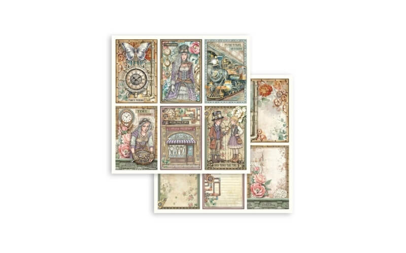 Plakboekpapier 20x20 Gardens of Time Stamperia