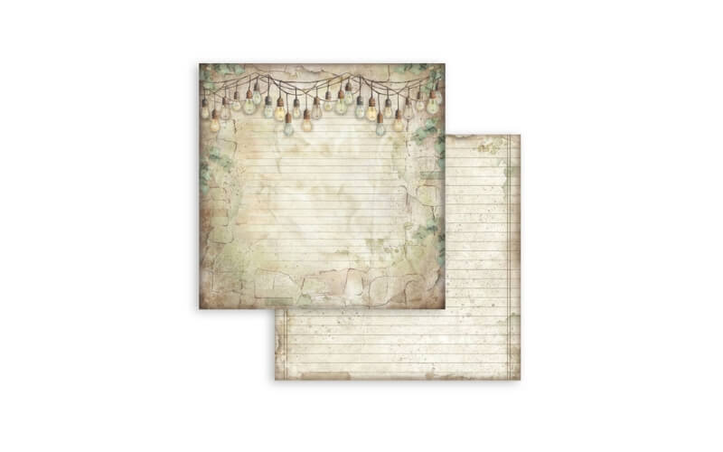 Plakboekpapier 20x20 Herbarium Silvae Achtergrond Stamperia
