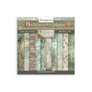 Plakboekpapier 20x20 Herbarium Silvae Achtergrond Stamperia