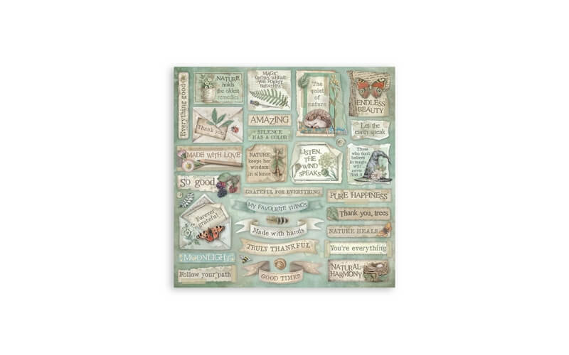 Plakboekpapier 20x20 Herbarium Silvae Stamperia