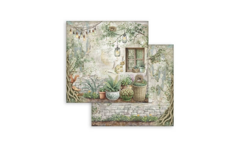 Plakboekpapier 20x20 Herbarium Silvae Stamperia