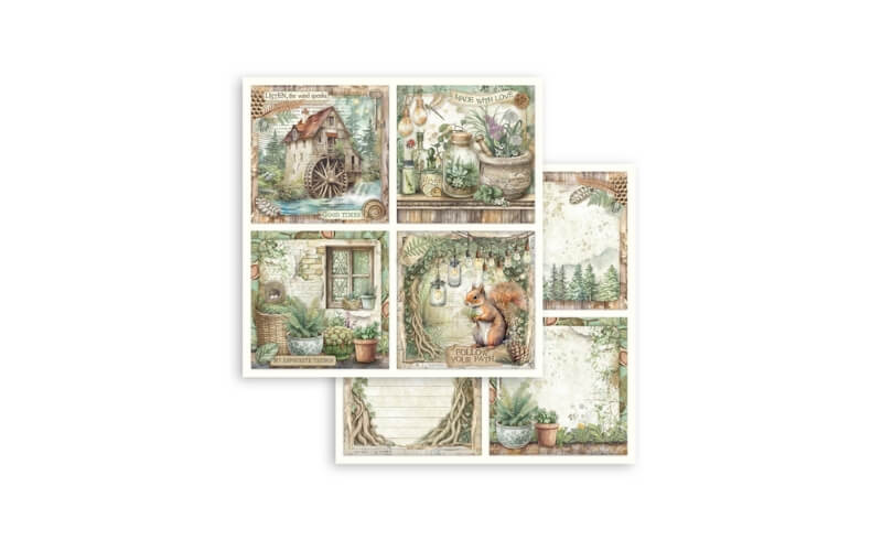 Plakboekpapier 20x20 Herbarium Silvae Stamperia