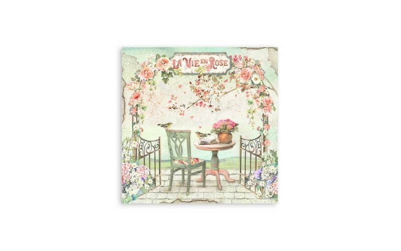 Plakboekpapier 20x20 House of Roses Enkelzijdig Stamperia