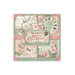 Plakboekpapier 20x20 House of Roses Enkelzijdig Stamperia