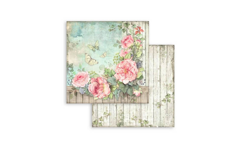 Plakboekpapier 20x20 House of Roses Stamperia