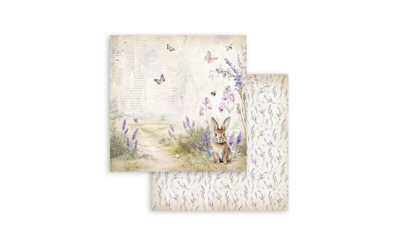 Plakboekpapier 20x20 Lavendel Stamperia