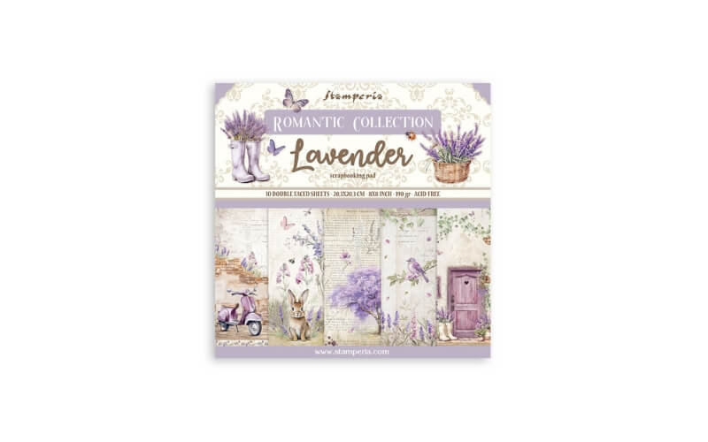 Plakboekpapier 20x20 Lavendel Stamperia