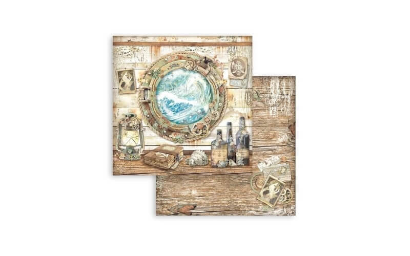 Plakboekpapier 20x20 Liedjes van de Zee Stamperia