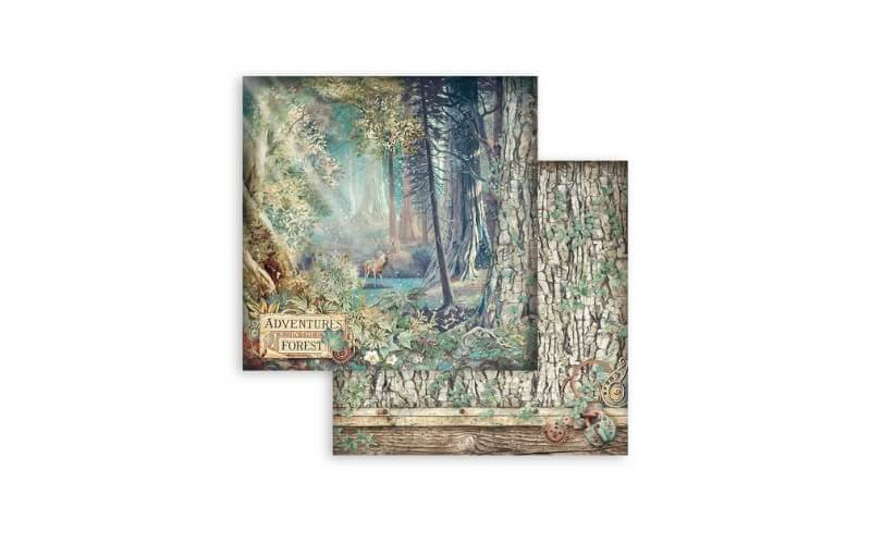 Plakboekpapier 20x20 Magisch Bos Stamperia