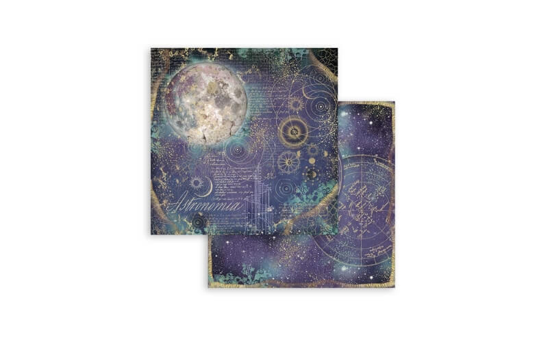 Plakboekpapier 20x20 Oneindige Kosmos Stamperia