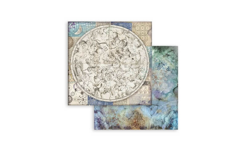 Plakboekpapier 20x20 Oneindige Kosmos Stamperia