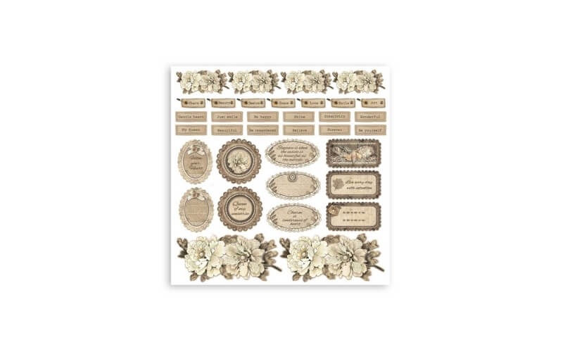 Plakboekpapier 20x20 Oud Kant Stamperia