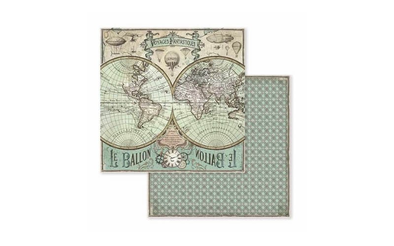 Plakboekpapier 20x20 Reizigers Stamperia