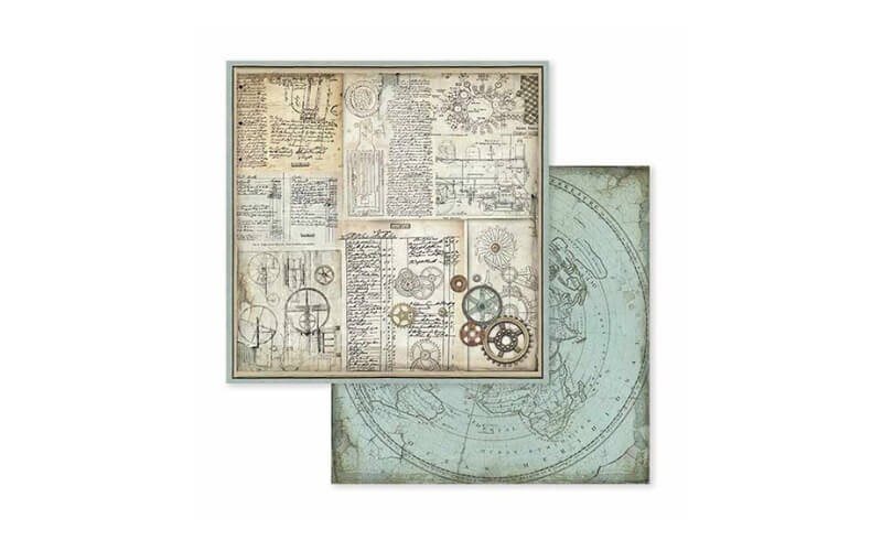 Plakboekpapier 20x20 Reizigers Stamperia