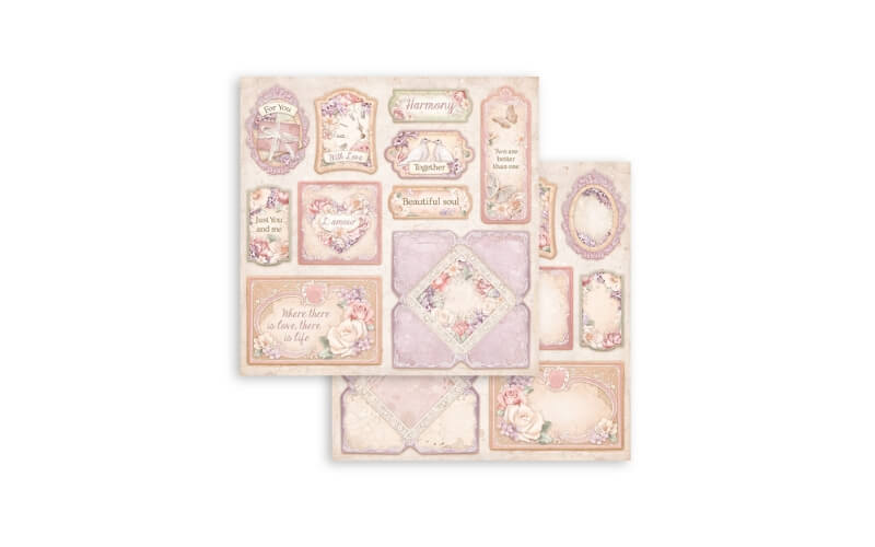 Plakboekpapier 20x20 Romance Forever Stamperia