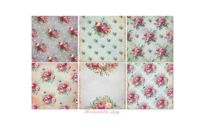 Plakboekpapier 20x20 Romantische Dag Decorer