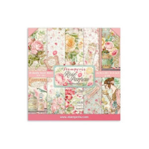 Plakboekpapier 20x20 Rozen en Parfum Stamperia